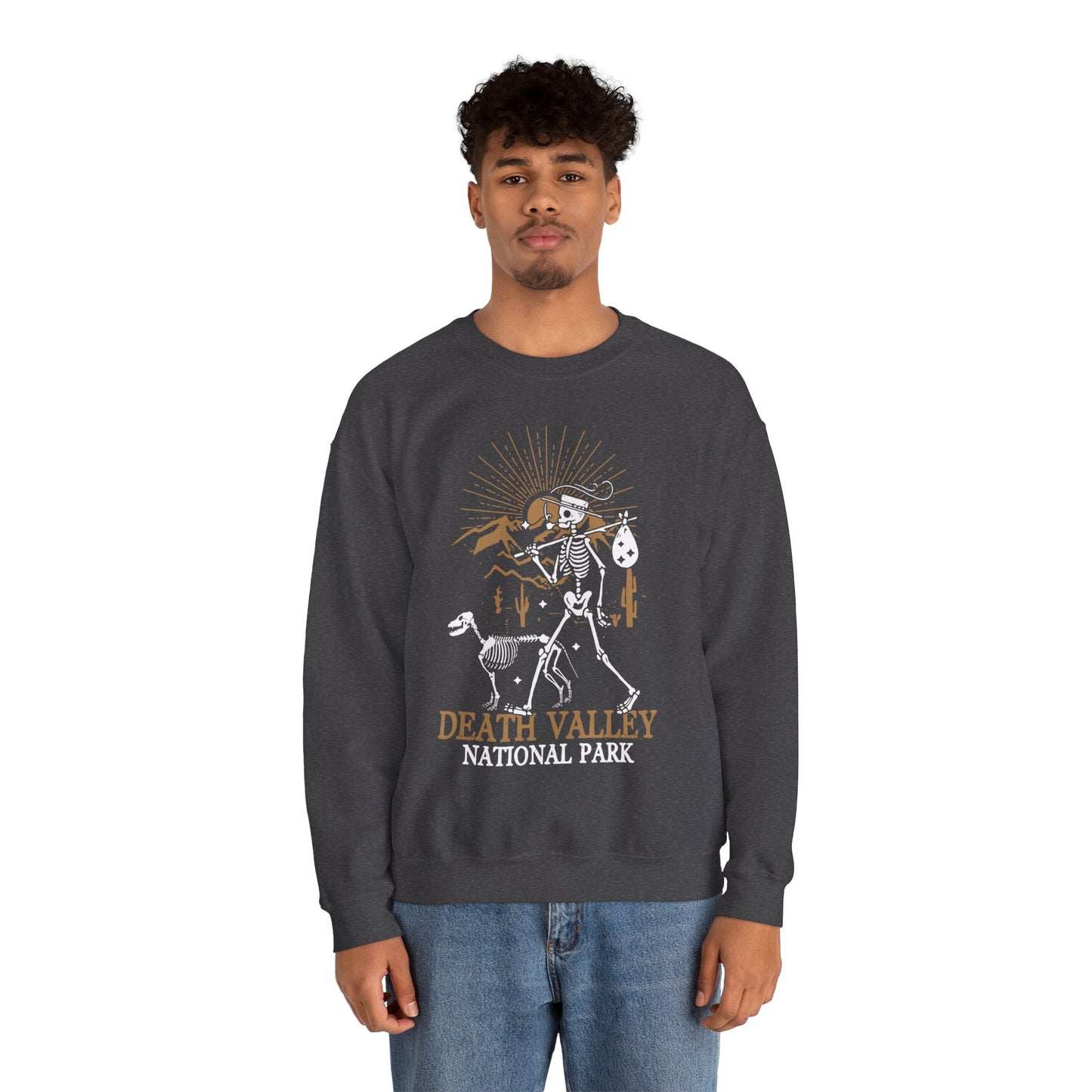 Death Valley National Park Skeleton Hiking Camping Adventure Mountains Sweatshirt - NPT070ALL