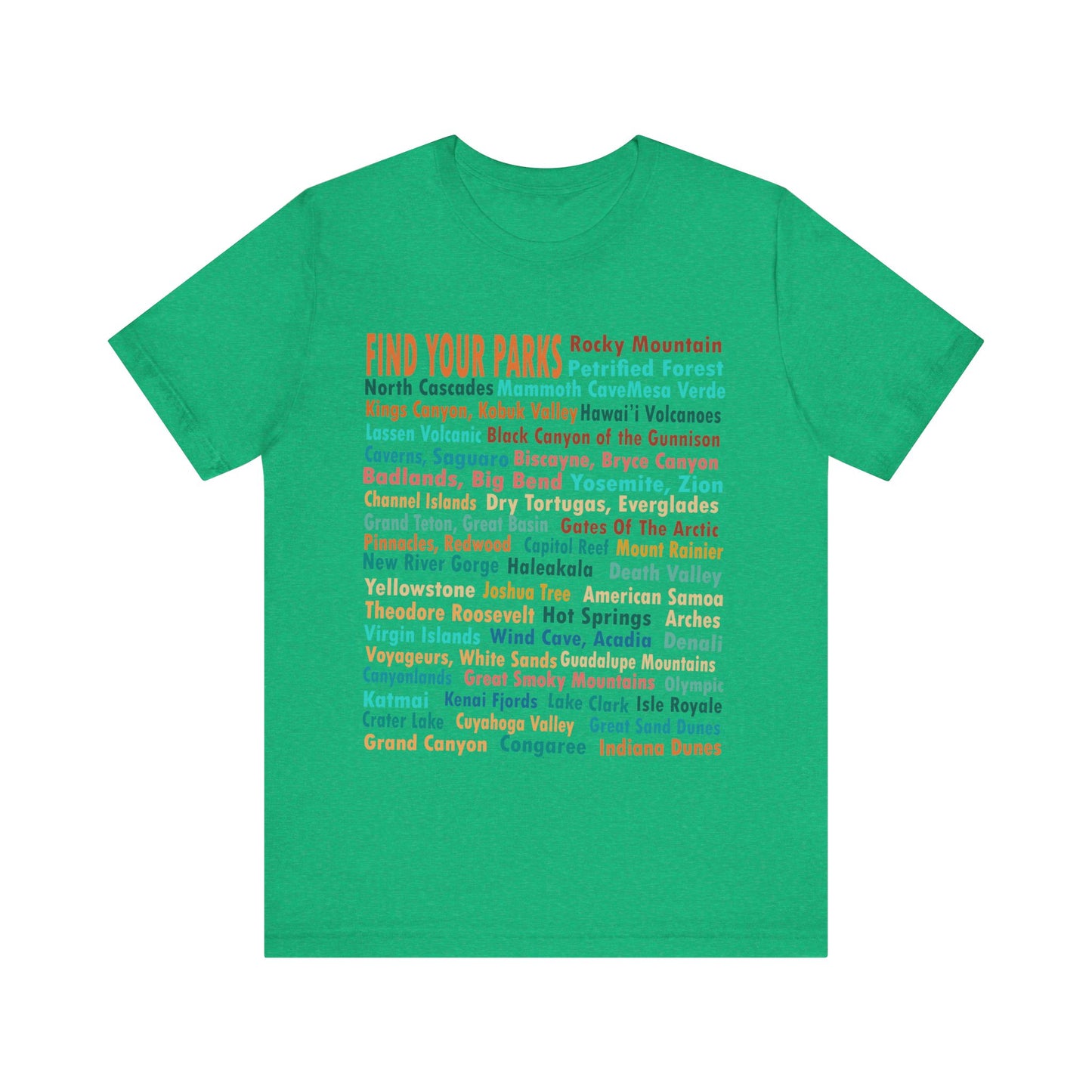 63 National Park Checklist Shirt, All 63 US National Park Name List Find Your Parks shirt - Np0138all