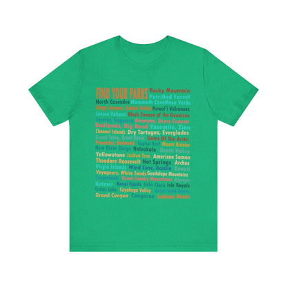 63 National Park Checklist Shirt, All 63 US National Park Name List Find Your Parks shirt - Np0138all