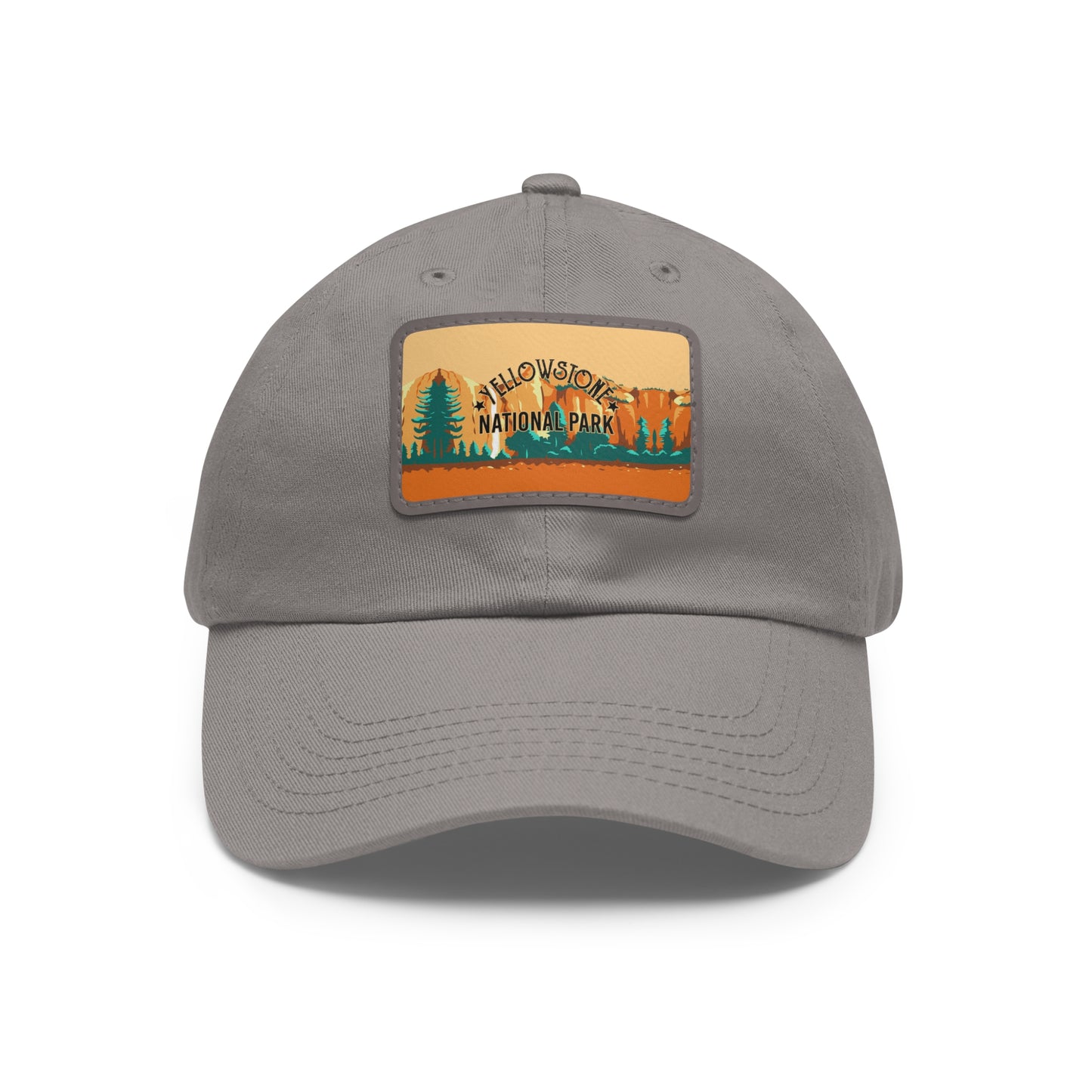 Yellowstone Leather Patch Hat, Travel Yellowstone National Park Mountain Camping Hiking Mountain Hat - HATNP007