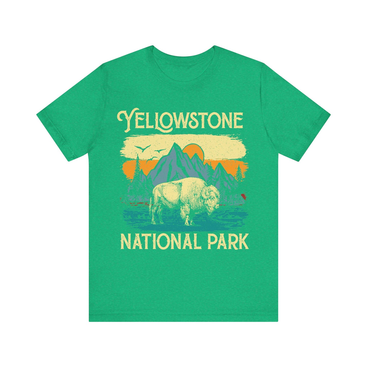 Yellowstone Crewneck Shirt, Yellowstone National Park NPS Camping Buffalo Fluffy Cows Shirt - NPT027ALL