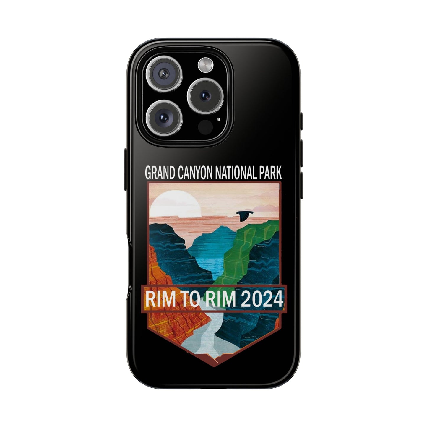 Rim To Rim 2024 Grand Canyon National Park Phone Case, Gifts for Hikers, Tough Case for iPhone 16 Pro, Pro Max, 16 Plus