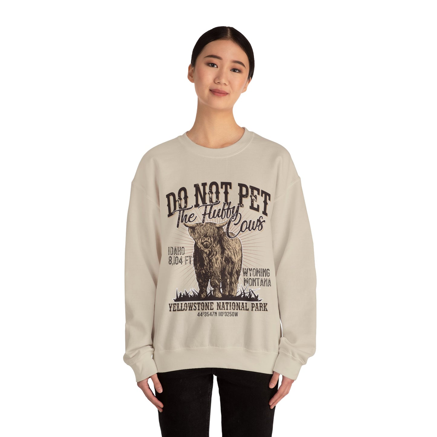 Don't Pet The Fluffy Cows Yellowstone National Park Monata Buffalo Sweatshirt - NPT066ALL