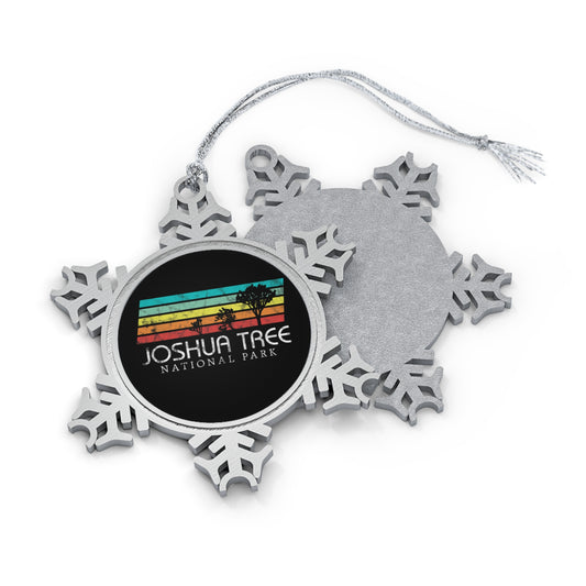 Vintage Joshua Tree National Park Hiking Pewter Snowflake Ornament - NP042ALL