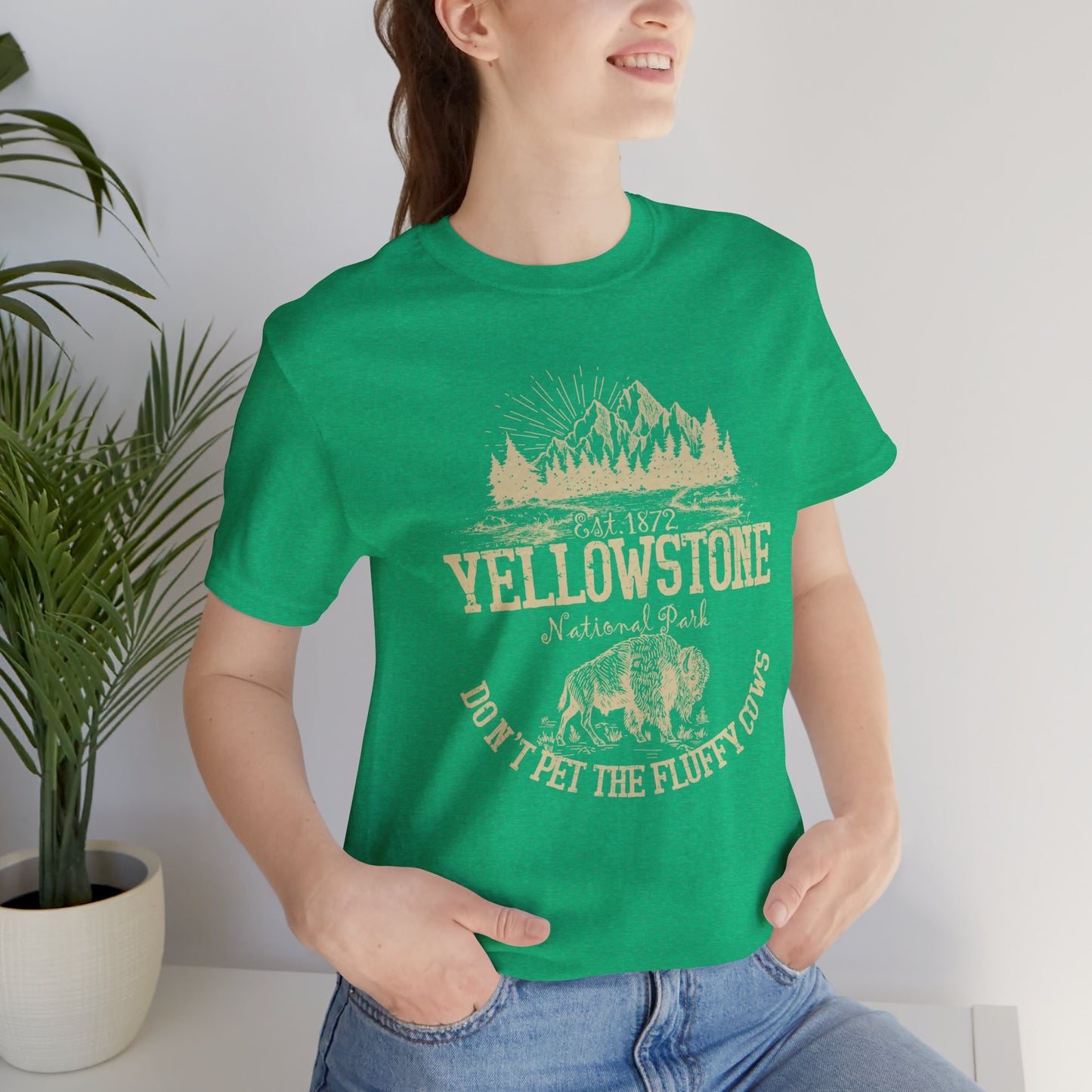 Don't Pet The Fluffy Cows Crewneck Shirt, Yellowstone National Park NPS Camping Bison Shirt - NPT001ALL