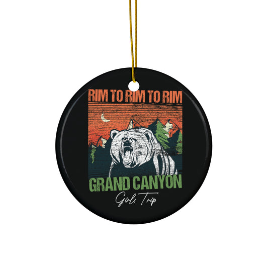 Rim To Rim To Rim Ornament, Grand Canyon National Park Hiker R2R2R Hiking Camping Ceramic Ornament - NP0436ALL