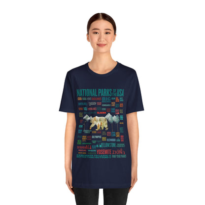 63 National Park Name Crewneck Shirt, All 63 US National Park List Adventure Awaits Checklist shirt - Np0324all