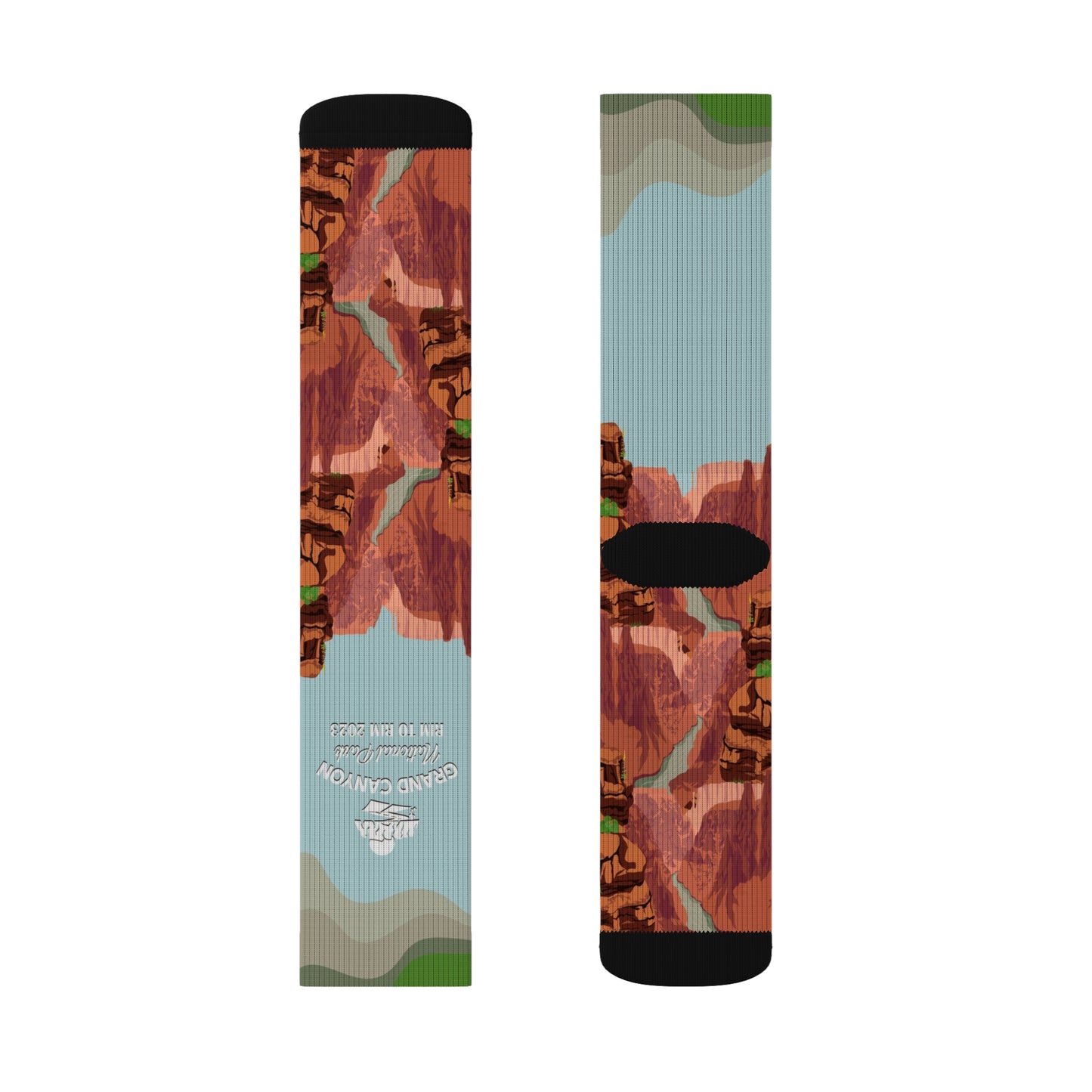 Rim To Rim Sublimation Socks Hiking Gifts from Friends, Grand Canyon National Park Camping, Adventure Gifts for Men and Women