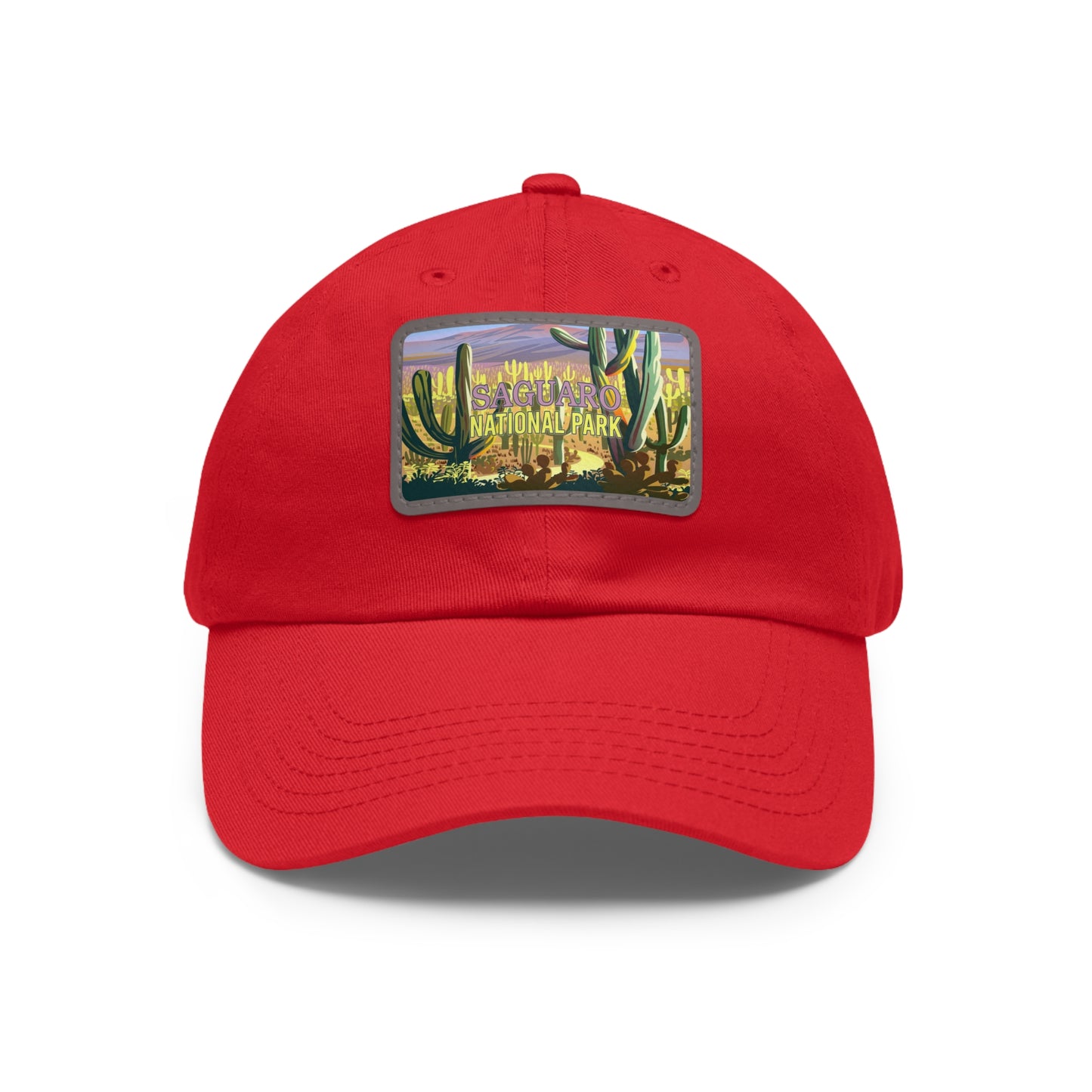 Saguaro Leather Patch Hat, Saguaro National Park Mountain Camping Hiking Mountain Hat - HATNP016