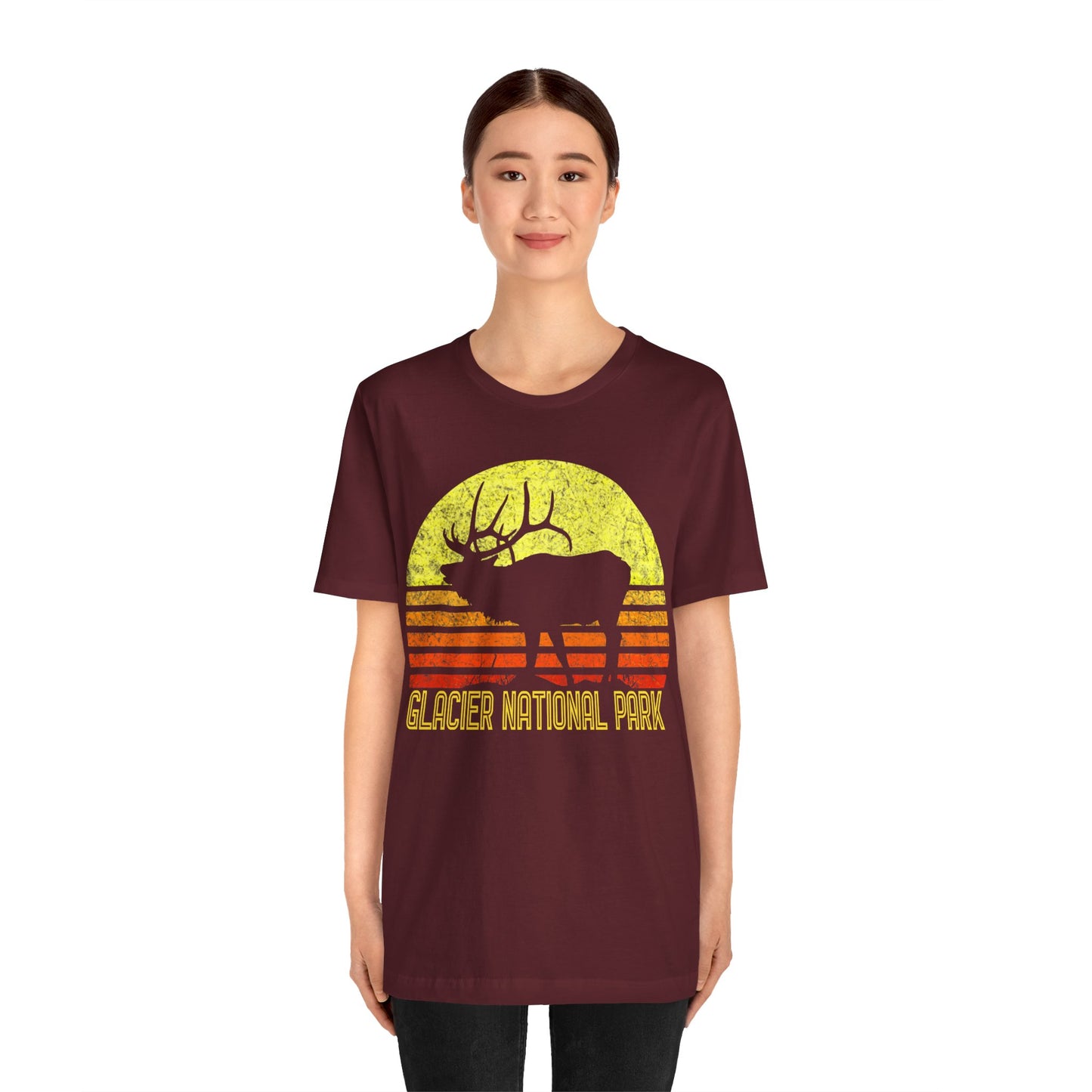 Glacier Shirt, Vintage Glacier National Park Camping Hiking Moose Deer shirt - NP0340ALL