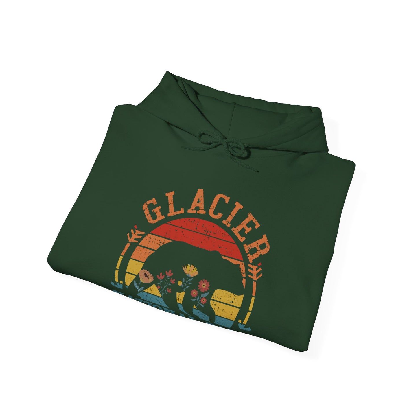 Glacier National Park Bear Floral Hiking Forest Camping Mountain Wild Flower Hiking Hoodie - NPT015ALL