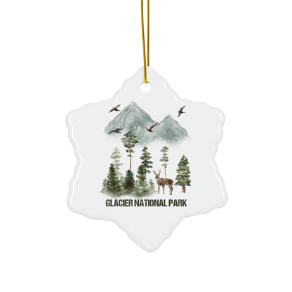 Glacier Ornament, Glacier National Park Adventure Outdoors  Hiking Wanderlust Explore Ceramic Ornament - NP0173ALL