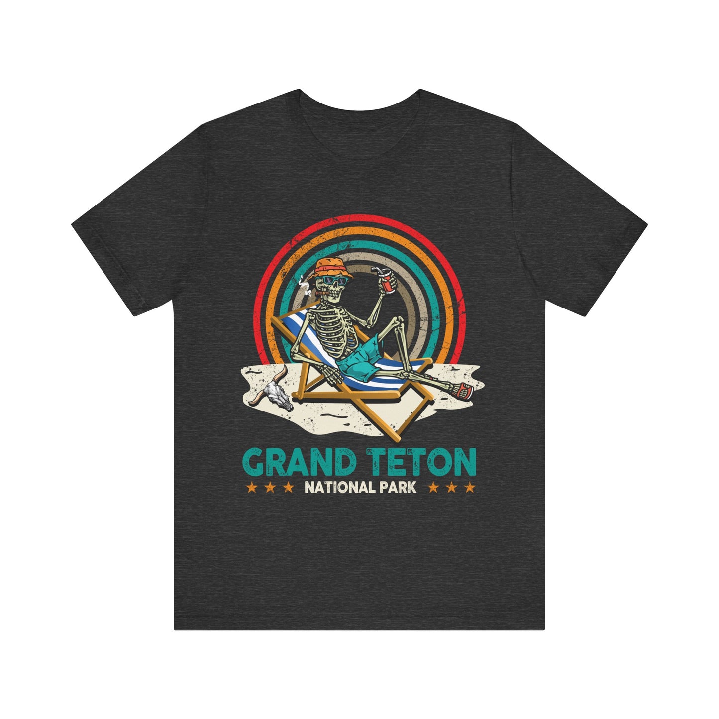 Vintage Grand Teton National Park Hiking Camping Skeleton shirt - NPT056ALL