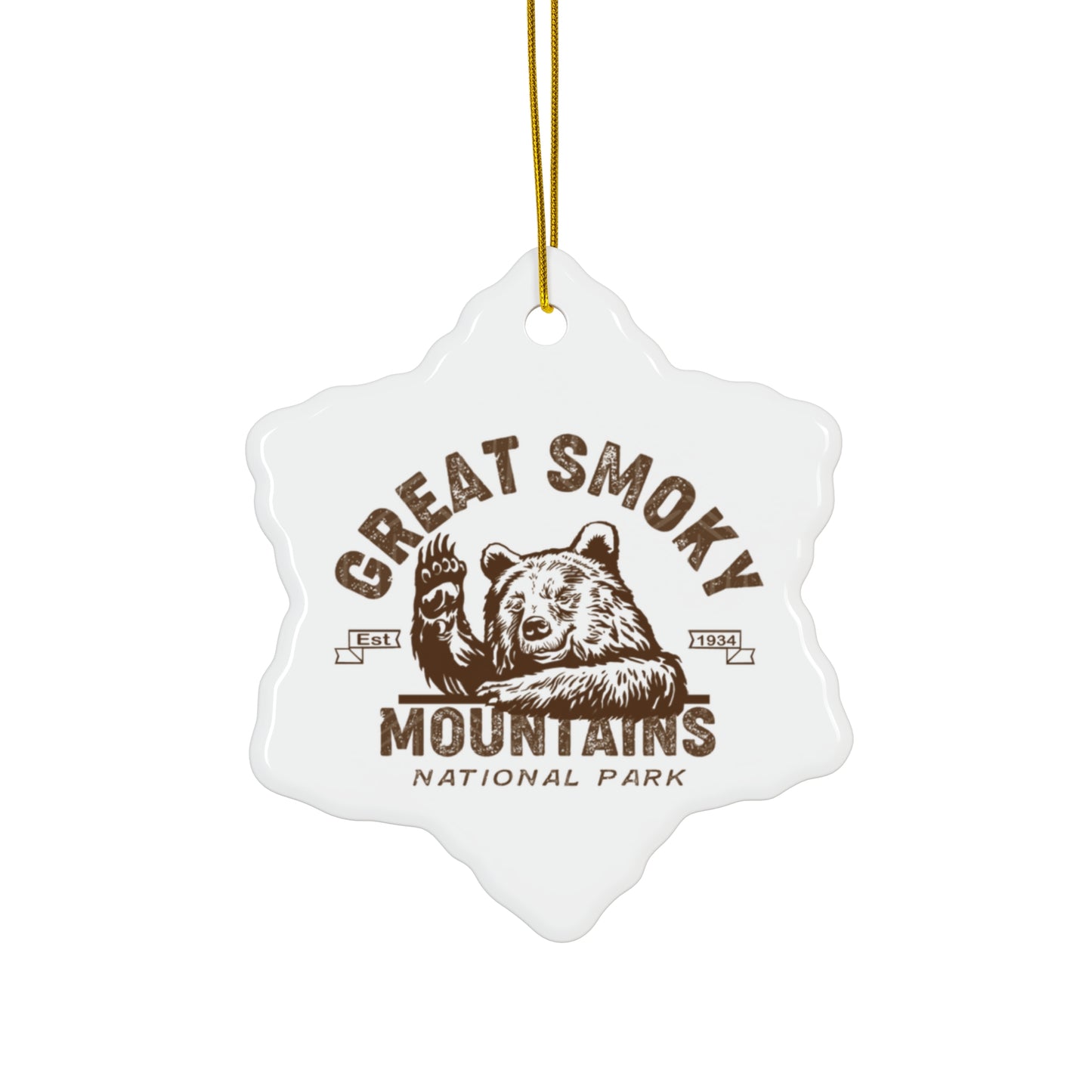 Great Smoky Mountain Ornament , Great Smoky Mountain National Park Bear Ceramic Ornament - NP0114ALL