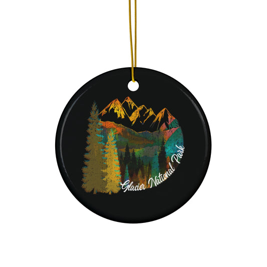 Glacier Ornament, Adventure Awaits Glacier National Park Mountains Hiking Outdoors Wanderlust Ceramic Ornament - NP0148ALL