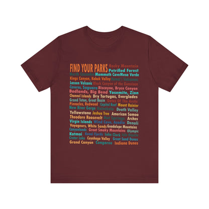 63 National Park Checklist Shirt, All 63 US National Park Name List Find Your Parks shirt - Np0138all