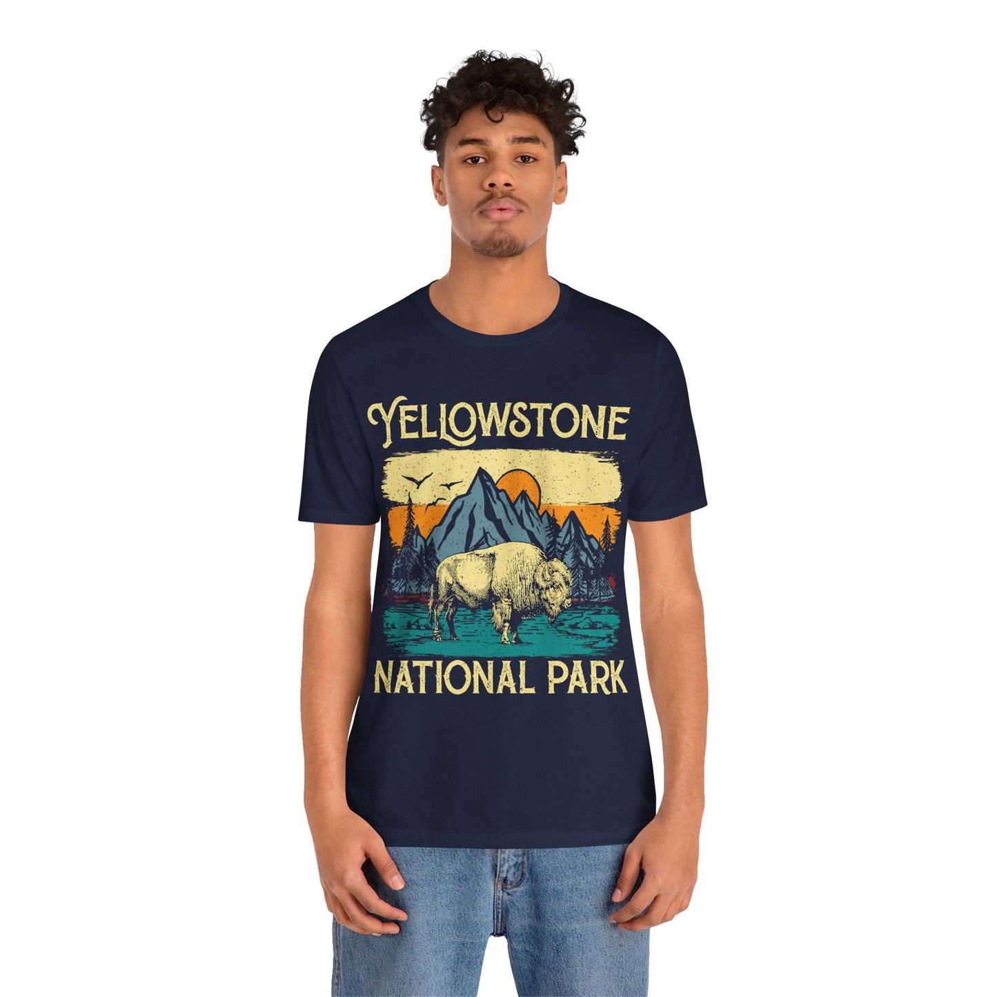 Yellowstone Crewneck Shirt, Yellowstone National Park NPS Camping Buffalo Fluffy Cows Shirt - NPT027ALL