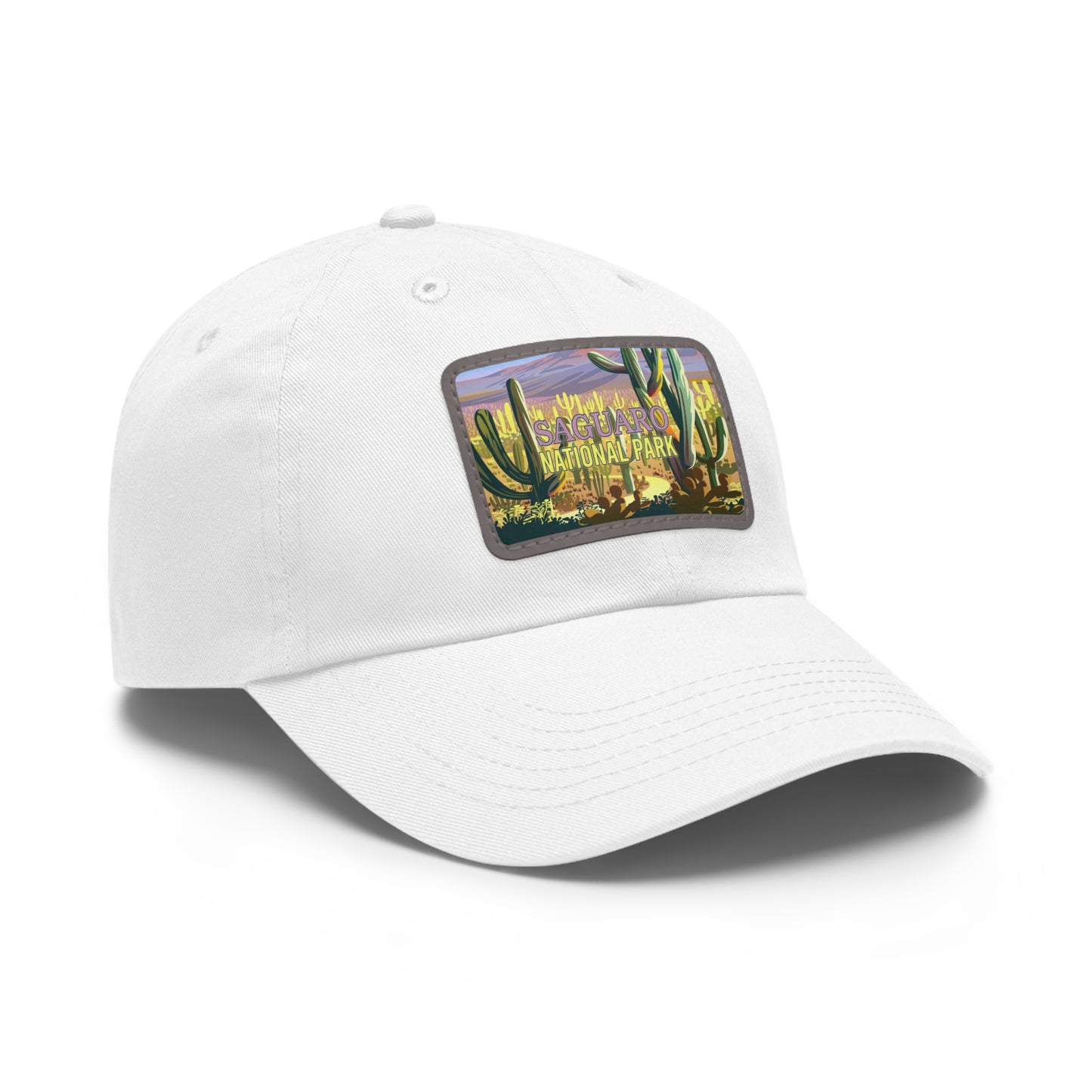 Saguaro Leather Patch Hat, Saguaro National Park Mountain Camping Hiking Mountain Hat - HATNP016