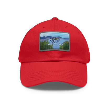 Crater Lake Leather Patch Hat, Crater Lake National Park Mountain Camping Hiking Mountain Hat - HATNP009