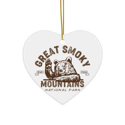 Great Smoky Mountain Ornament , Great Smoky Mountain National Park Bear Ceramic Ornament - NP0114ALL