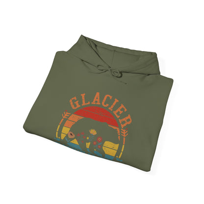 Glacier National Park Bear Floral Hiking Forest Camping Mountain Wild Flower Hiking Hoodie - NPT015ALL