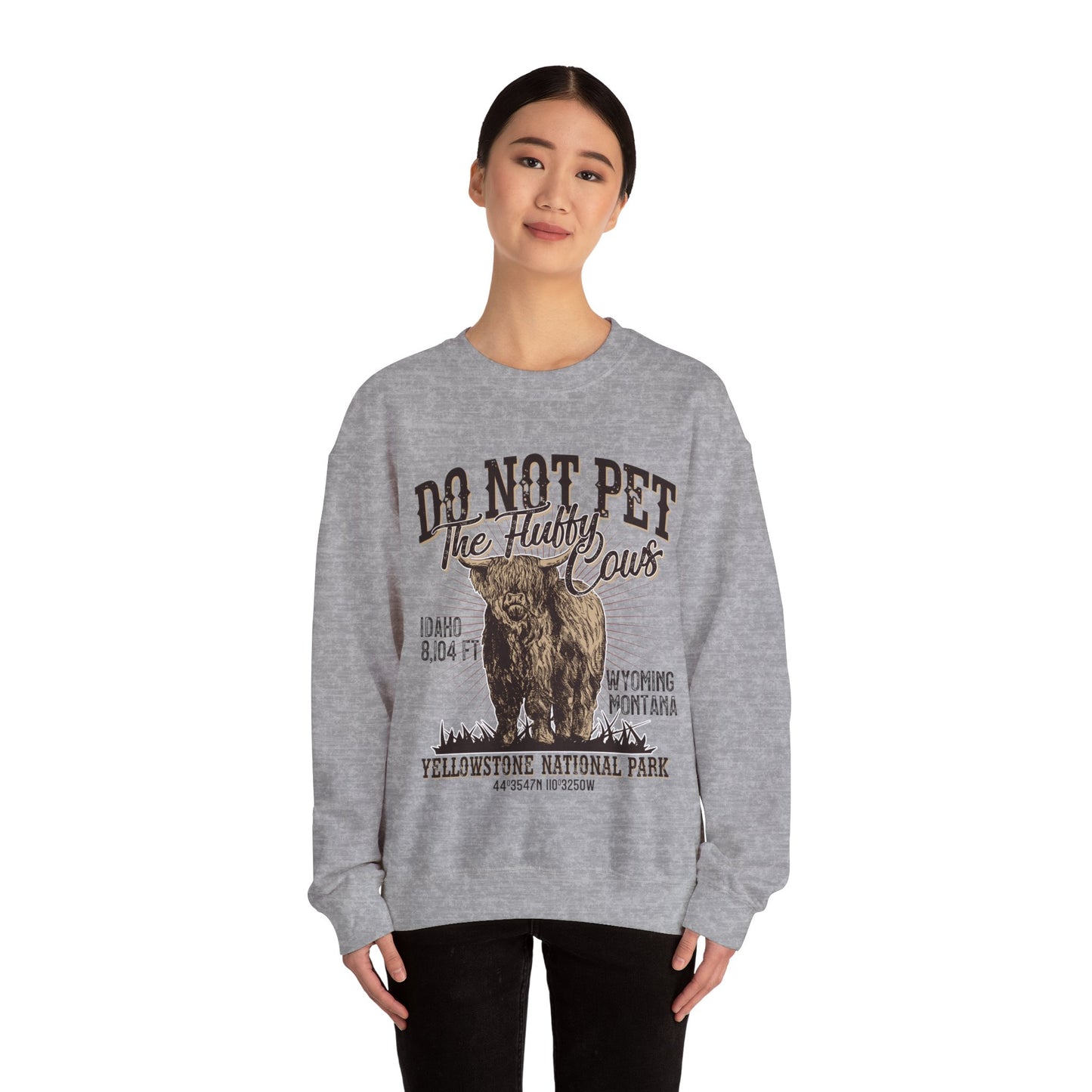 Don't Pet The Fluffy Cows Yellowstone National Park Monata Buffalo Sweatshirt - NPT066ALL