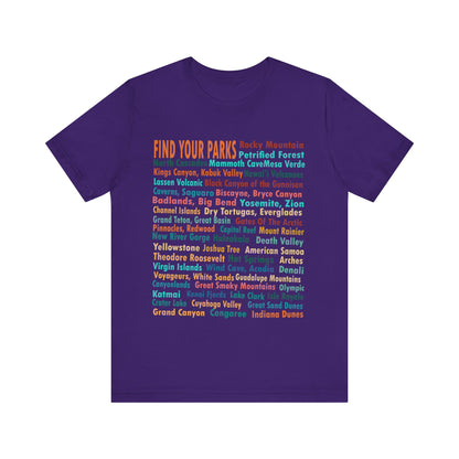 63 National Park Checklist Shirt, All 63 US National Park Name List Find Your Parks shirt - Np0138all