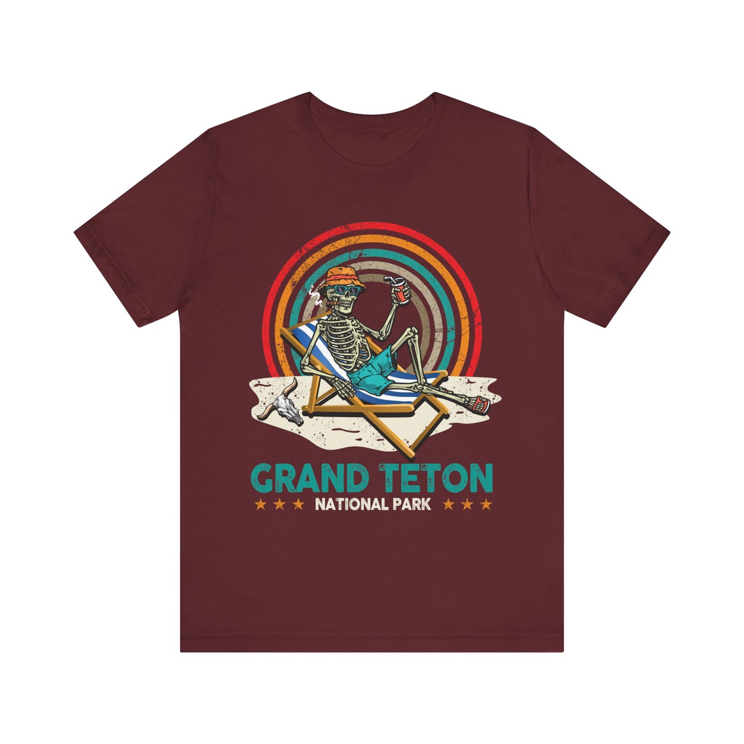 Vintage Grand Teton National Park Hiking Camping Skeleton shirt - NPT056ALL