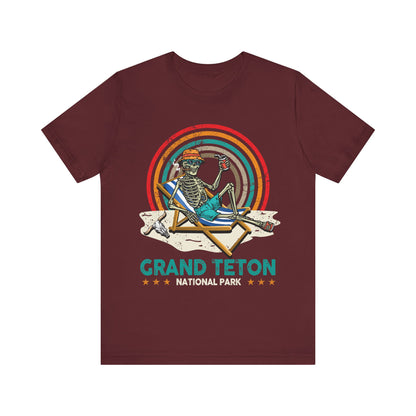 Vintage Grand Teton National Park Hiking Camping Skeleton shirt - NPT056ALL