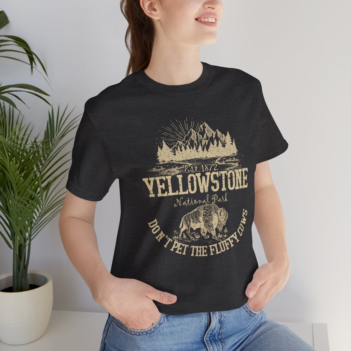 Don't Pet The Fluffy Cows Crewneck Shirt, Yellowstone National Park NPS Camping Bison Shirt - NPT001ALL