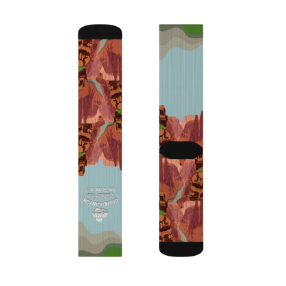 Rim To Rim Sublimation Socks Hiking Gifts from Friends, Grand Canyon National Park Camping, Adventure Gifts for Men and Women