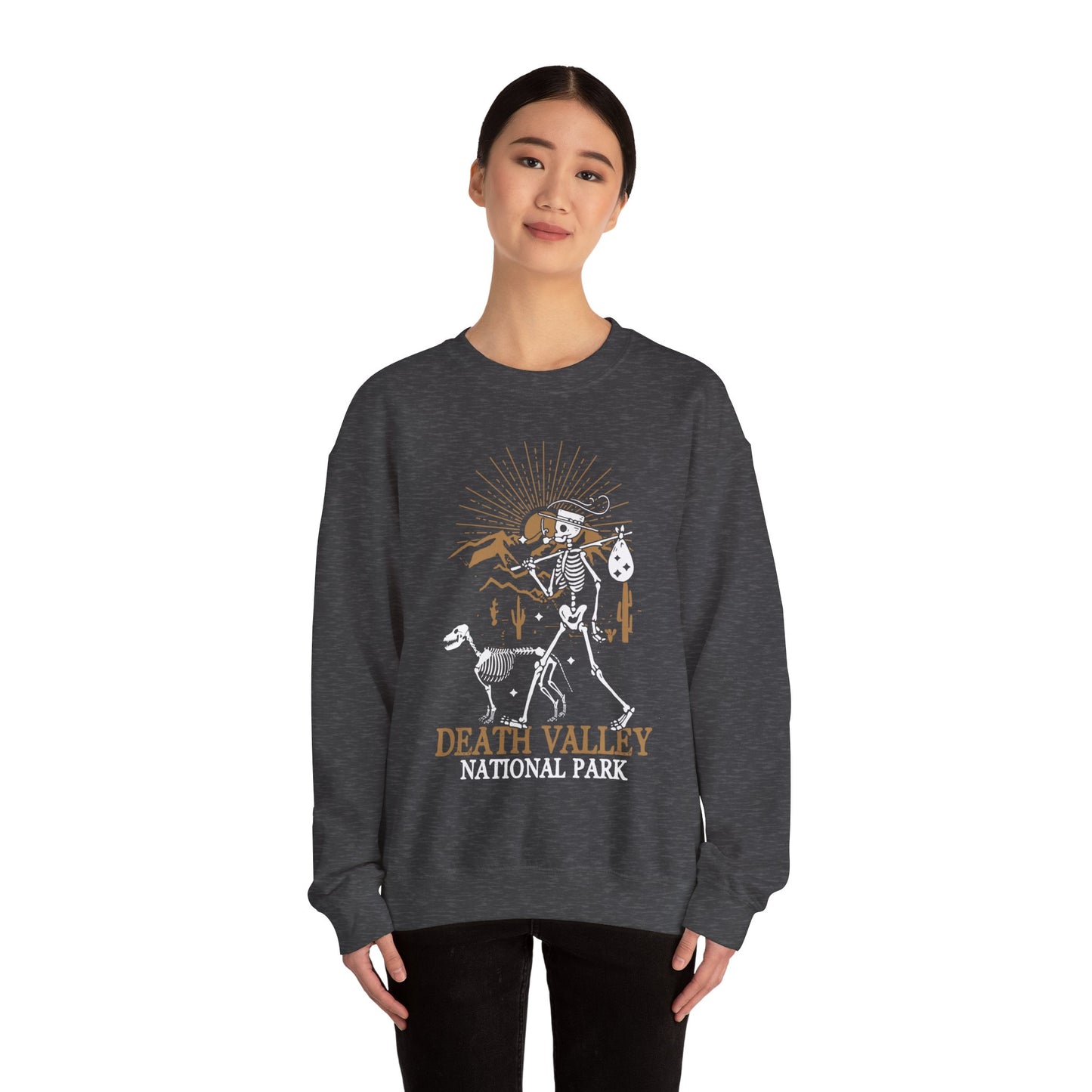 Death Valley National Park Skeleton Hiking Camping Adventure Mountains Sweatshirt - NPT070ALL