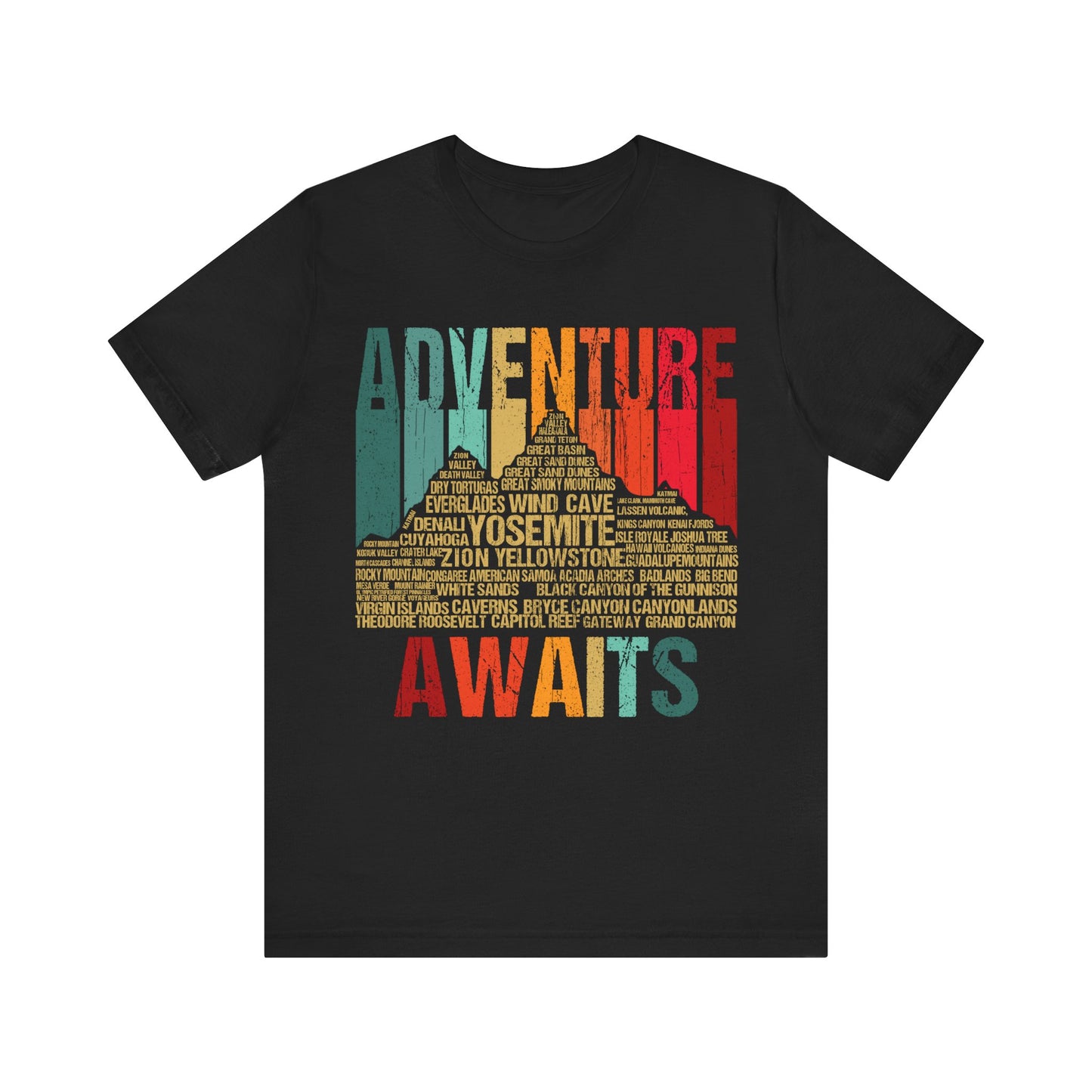 Name 63 National Park Checklist All 63 US National Park Name List Adventure Awaits shirt - Npt266all