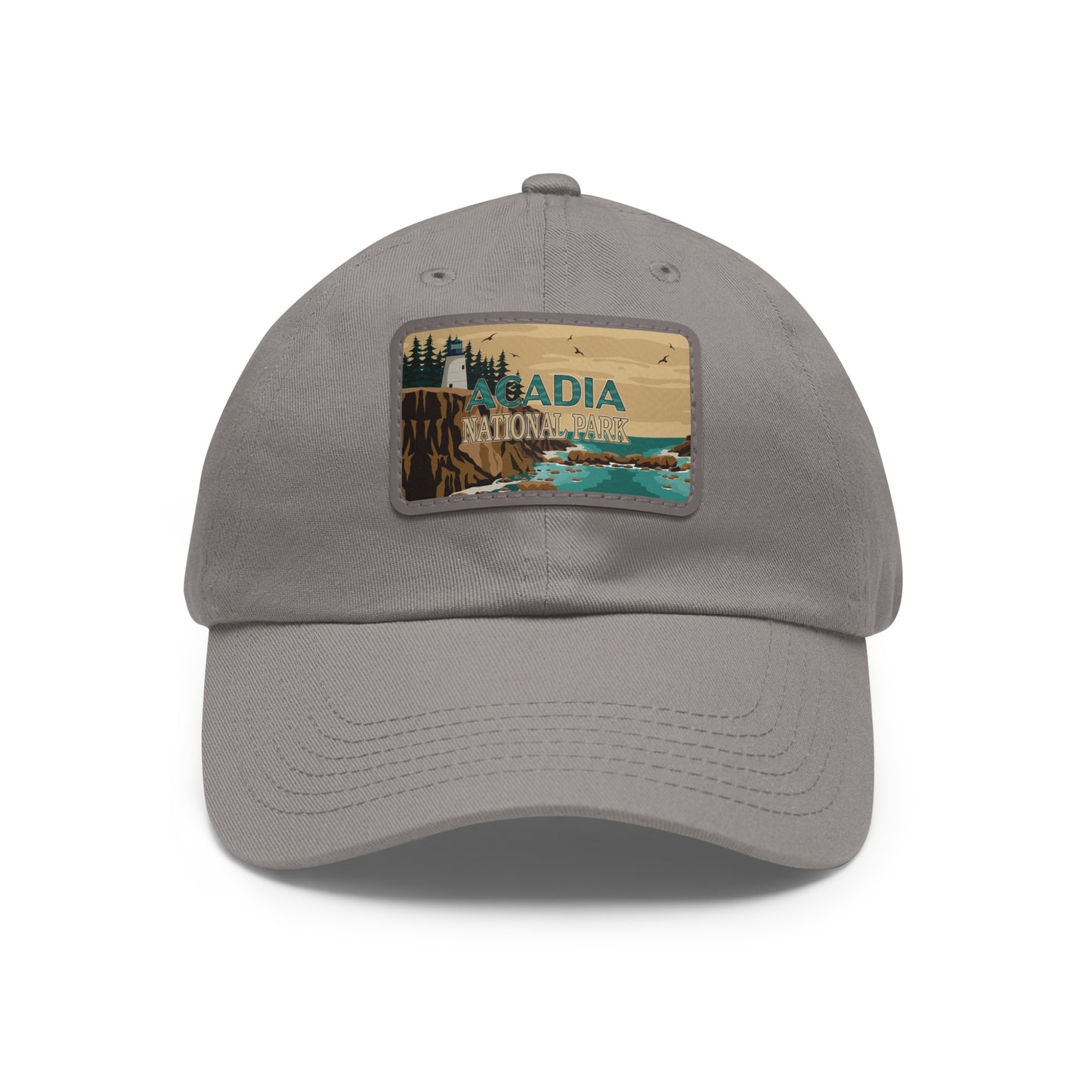 Acadia Leather Patch Hat, Inspirational Camping Gifts for Dad, Father's Day Outdoor Adventure Hat from Family HATNP011