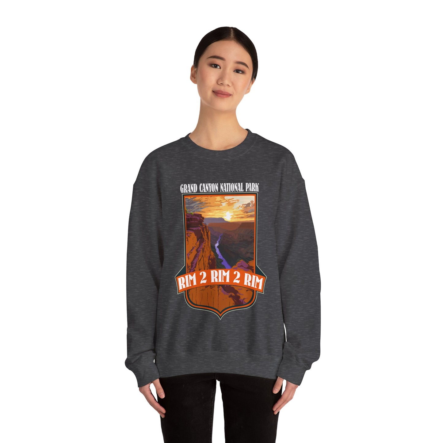 Rim To Rim To Rim Grand Canyon R2R2R Hiker Medal National Park Hiking Sweatshirt - NPT126ALL