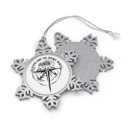 Yellowstone National Park Pewter Snowflake Ornament, Gifts for Friends and Family, Christmas Gifts NP0865ALL