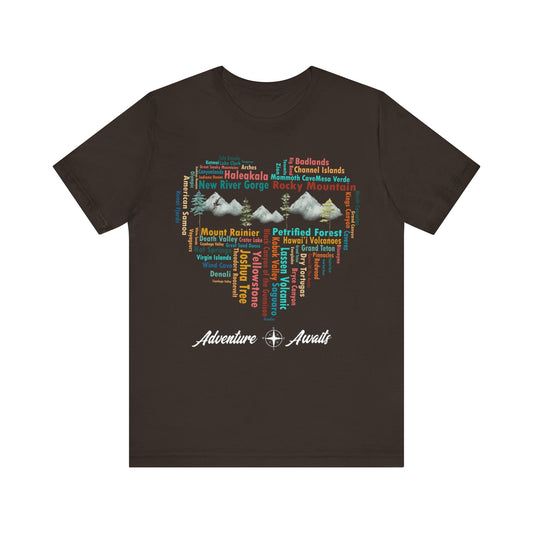 63 National Park Name Shirt, All 63 US National Park List Adventure Compass Mountain shirt - Np0320all