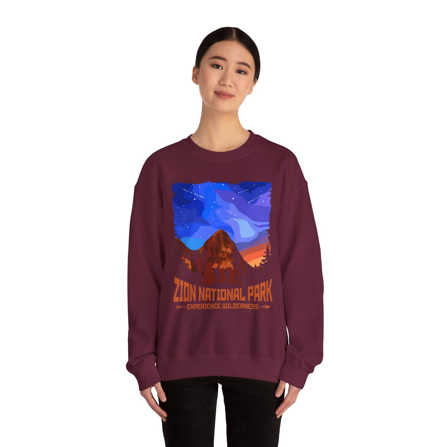 Vintage Zion National Park Souvenir Hiking Wilderess Hiking Sweatshirt - NP046ALL