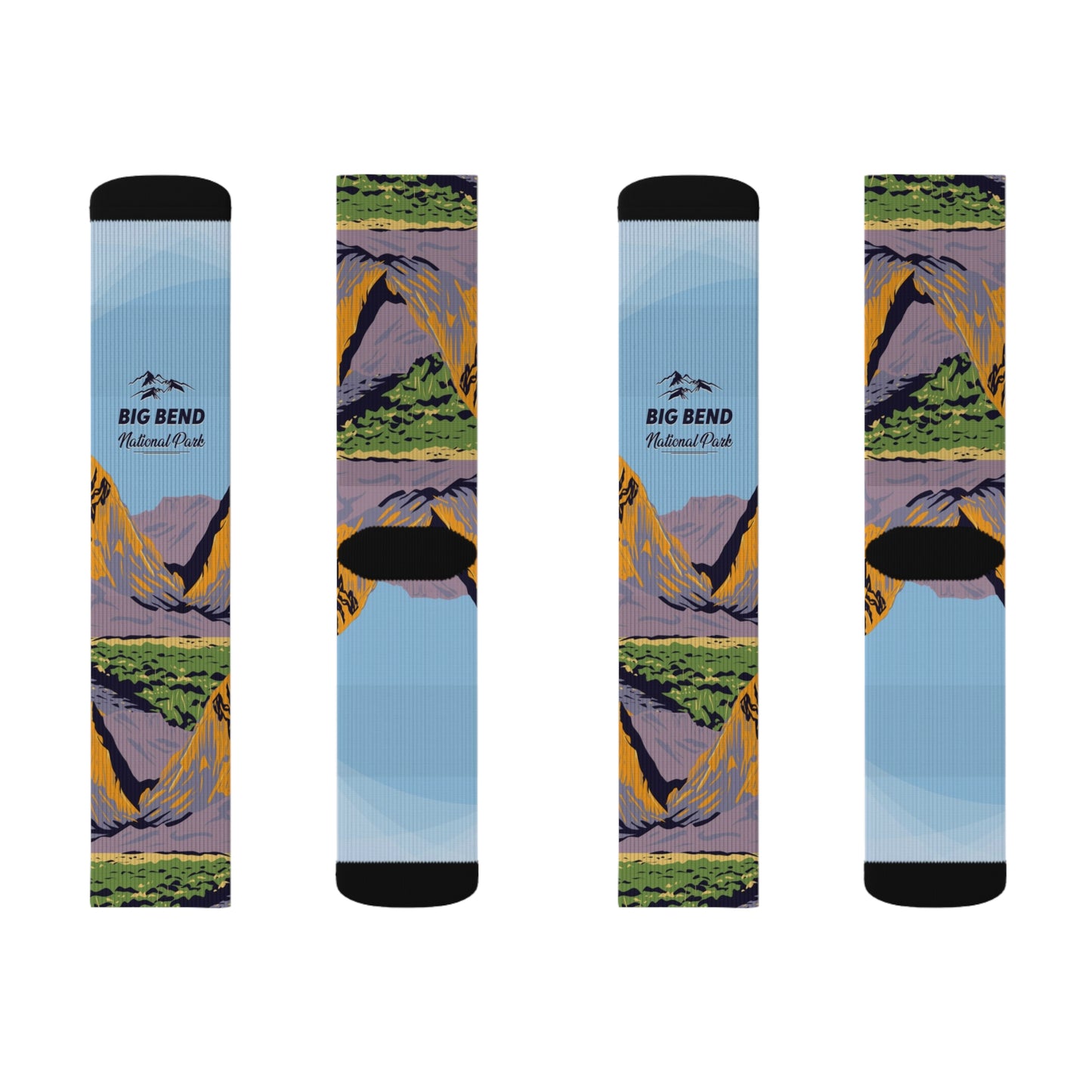 Big Bend National Park Camping Hiking Adventure Mountain Sublimation Socks - SOCKNP013