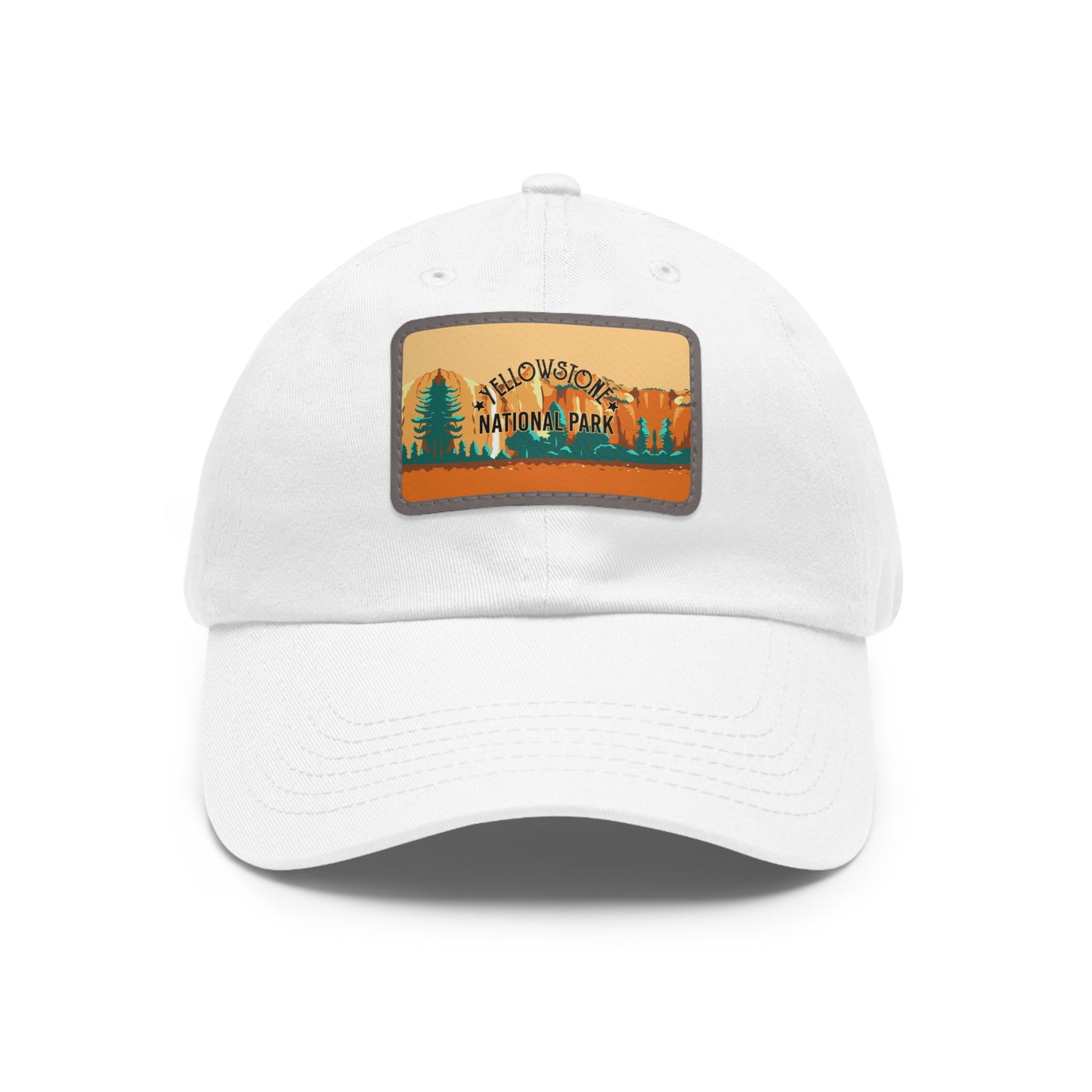 Yellowstone Leather Patch Hat, Travel Yellowstone National Park Mountain Camping Hiking Mountain Hat - HATNP007