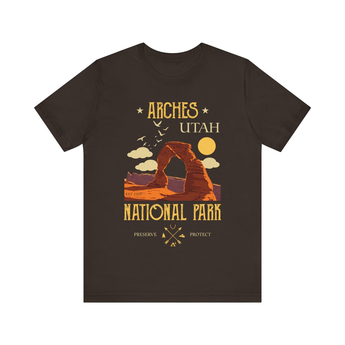 Arches Crewneck Shirt, Vintage Arches National Park Mountain Shirt - NPT046ALL