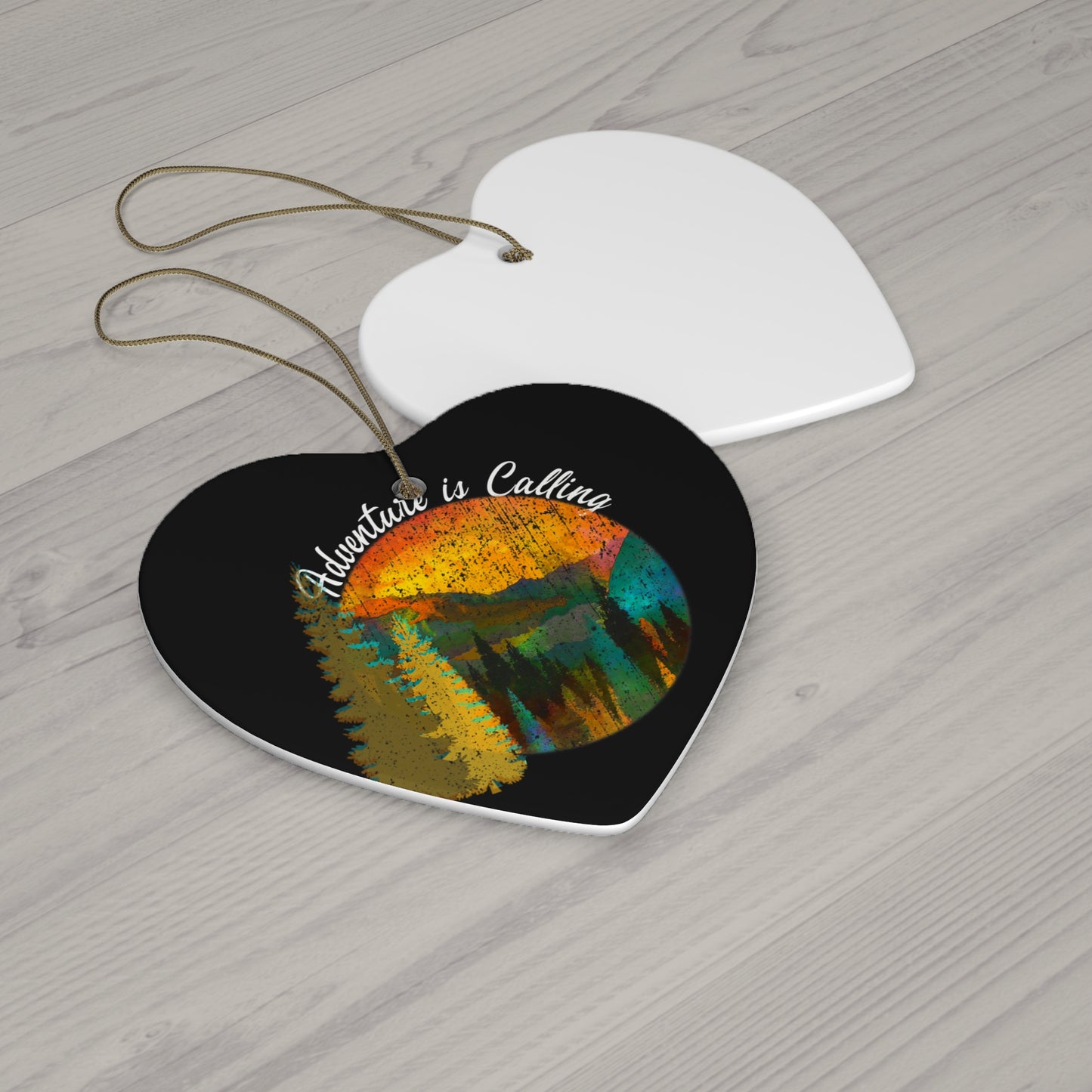 Adventure Is Calling Ornament, Adventure Awaits US National Park Mountains Hiking Outdoors Wanderlust Ceramic Ornament - NP0144ALL