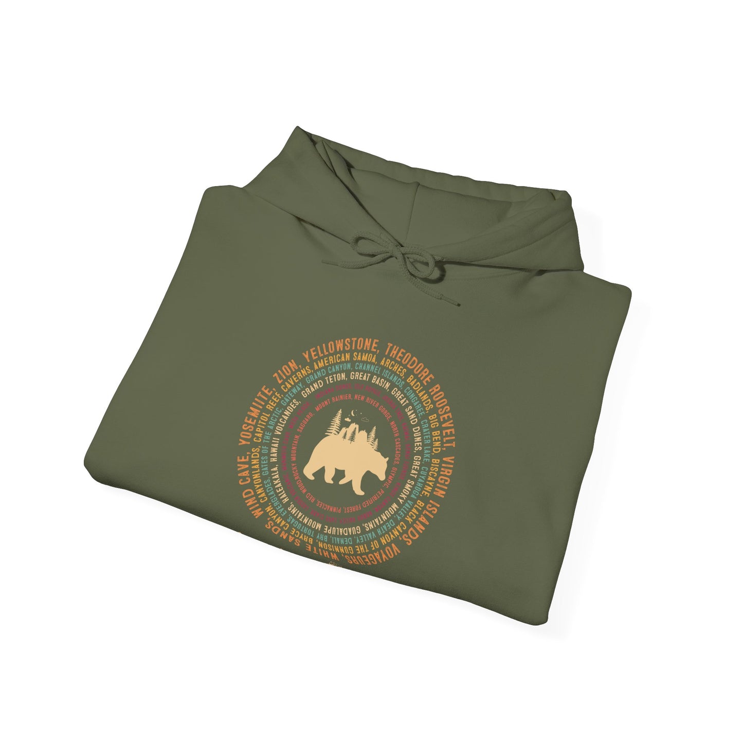 All 63 US National Park Name List Adventure Hiking Hoodie - Npt024all