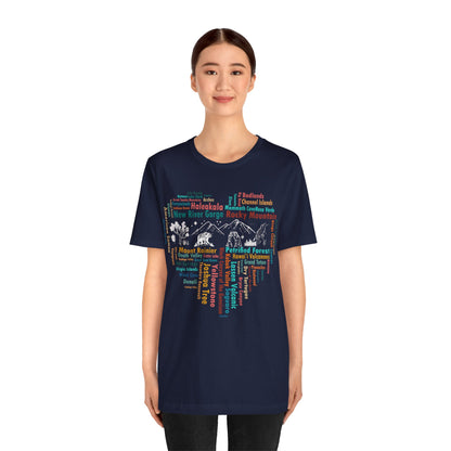 63 National Park Name Shirt, All 63 US National Park List Adventure Compass shirt - Np0319all