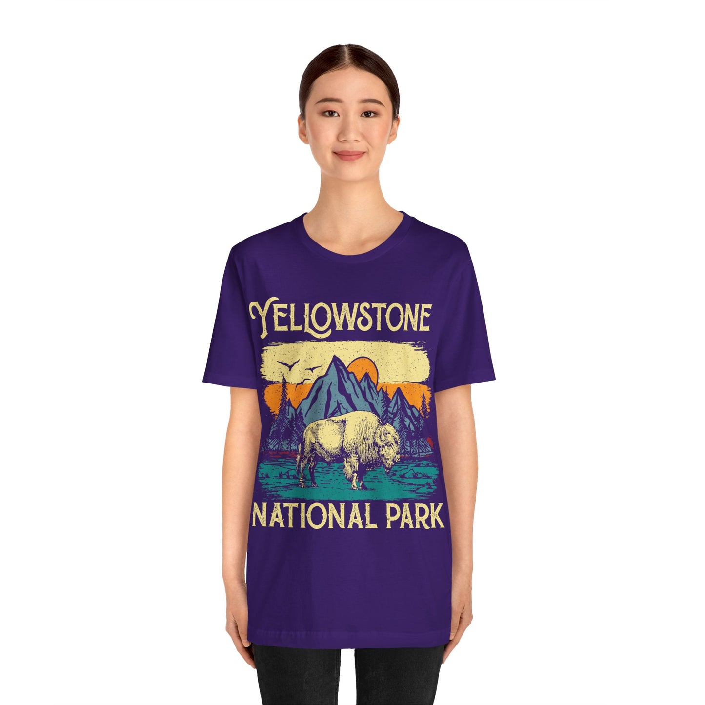 Yellowstone Crewneck Shirt, Yellowstone National Park NPS Camping Buffalo Fluffy Cows Shirt - NPT027ALL