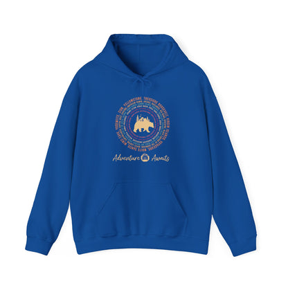 All 63 US National Park Name List Adventure Hiking Hoodie - Npt024all