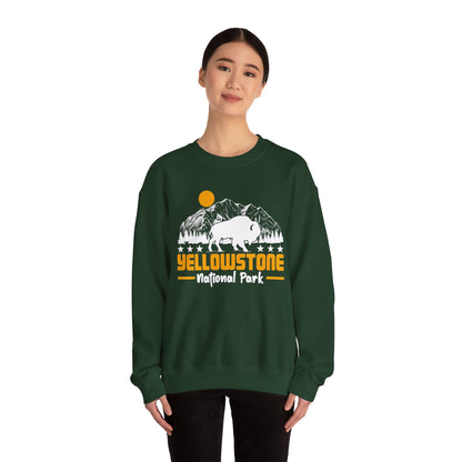 Yellowstone National Park NPS Camping Mountain Buffalo Sweatshirt - NPT059ALL