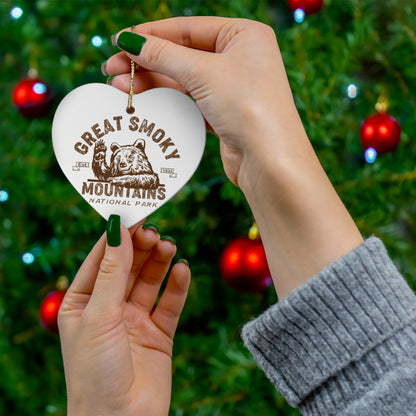 Great Smoky Mountain Ornament , Great Smoky Mountain National Park Bear Ceramic Ornament - NP0114ALL