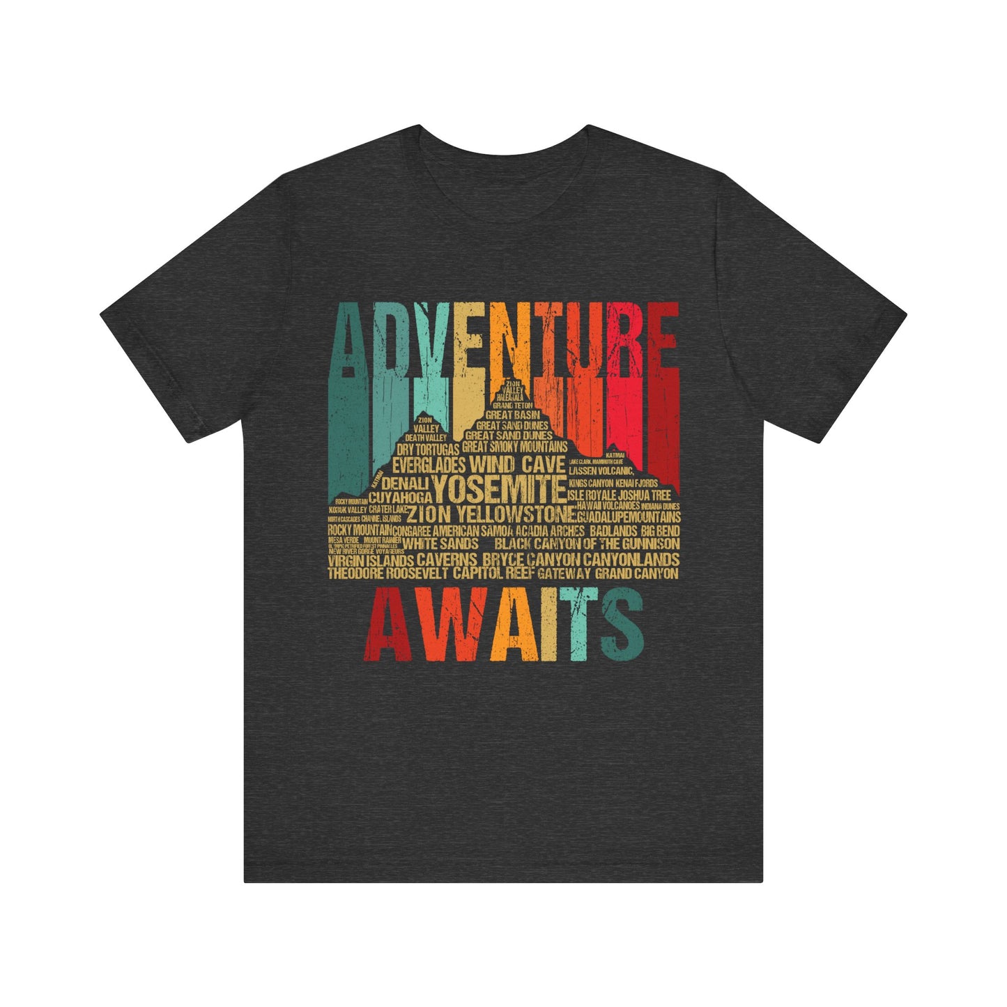 Name 63 National Park Checklist All 63 US National Park Name List Adventure Awaits shirt - Npt266all