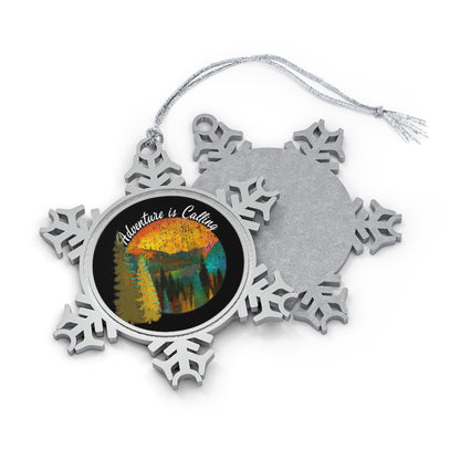 dventure Awaits US National Park Mountains Hiking Outdoors Wanderlust Pewter Snowflake Ornament - NP0144ALL